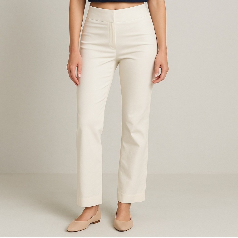 NIC+ZOE White Stretch Pants Trousers Cropped Leg‎ Women Size 2